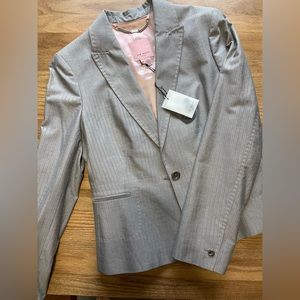 Timeless Ted Baker suit. NWT. Light grey w/ light pink pinstripes & stitching.